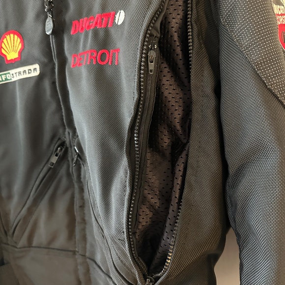 Vintage 90s Ducati Dainese PlayStation Detroit Racing Motorcycle Black Jacket - Picture 7 of 7